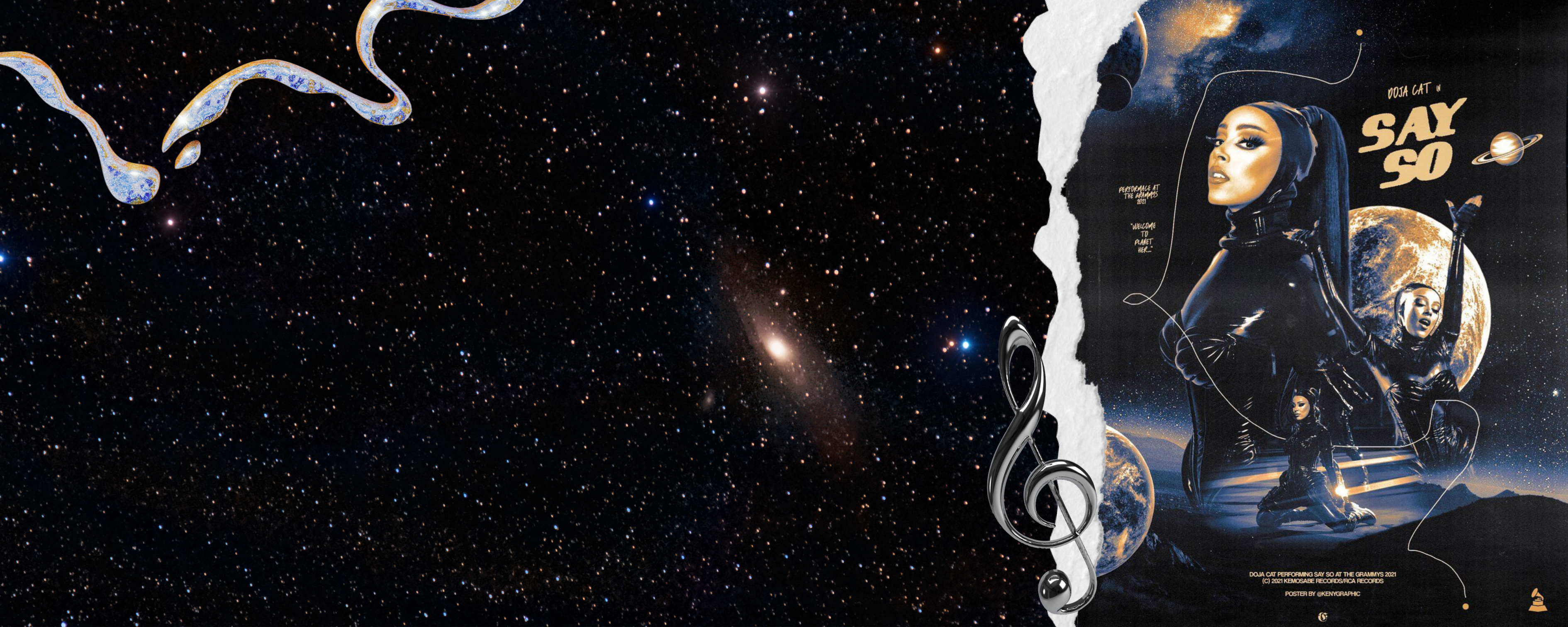 White Blue Black Modern Live Music Banner Landscape