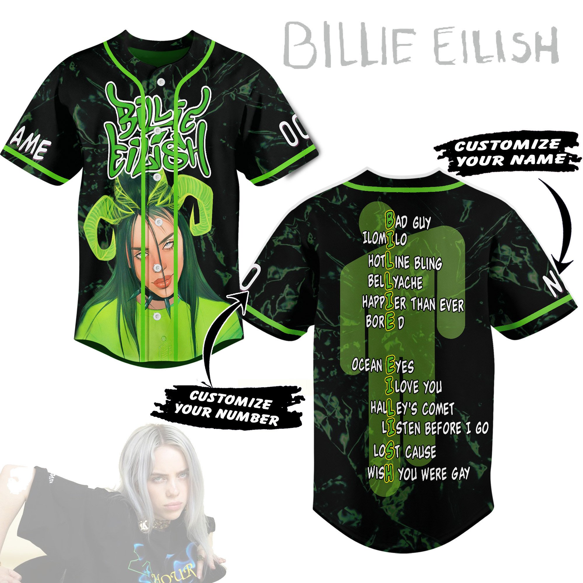 Song-List-Baseball-Jersey---Billie-Eilish-Bad-Guy-Custom-Name-And-Number-1 Song-List-Baseball-Jersey---Billie-Eilish-Bad-Guy-Custom-Name-And-Number-1