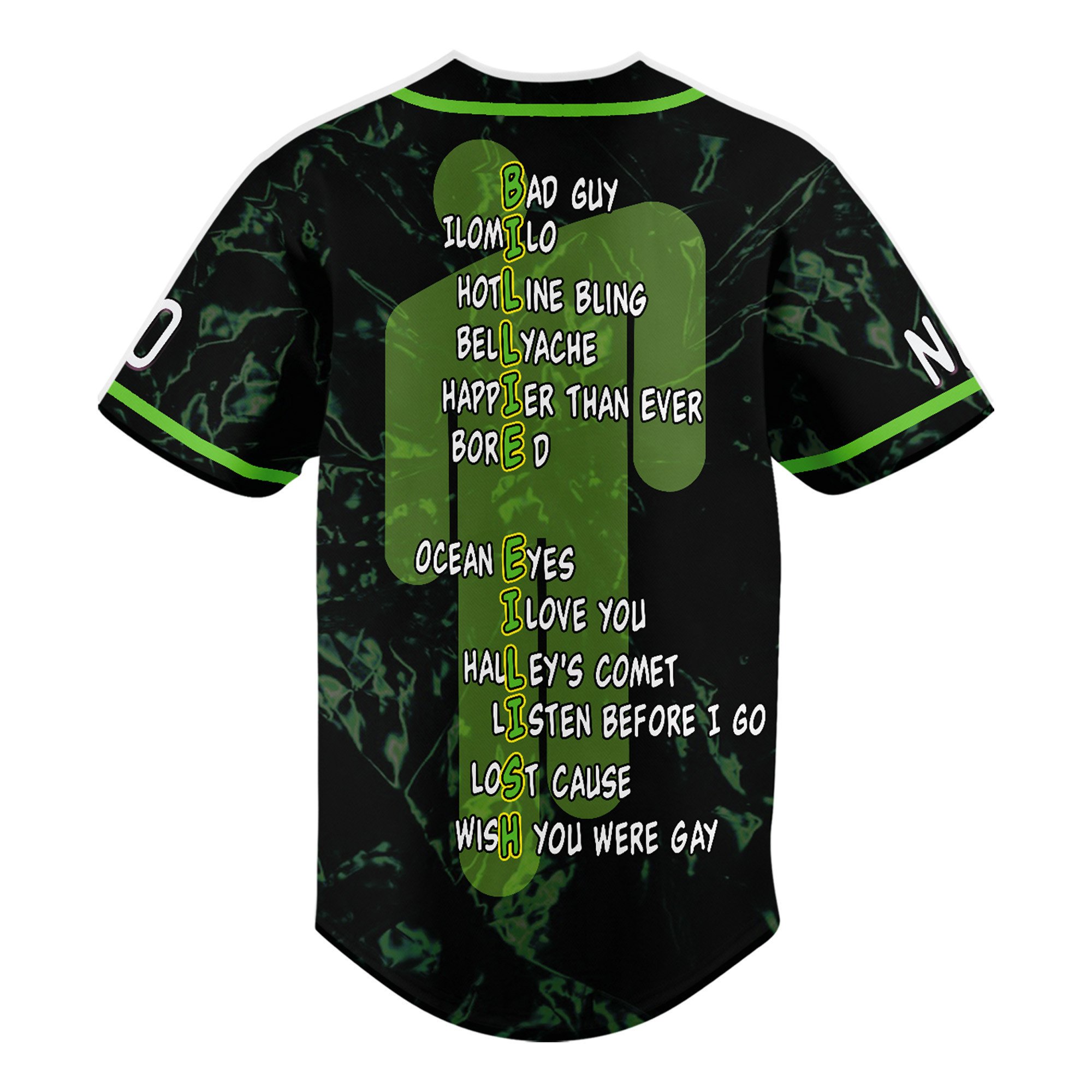 Song-List-Baseball-Jersey---Billie-Eilish-Bad-Guy-Custom-Name-And-Number-3 Song-List-Baseball-Jersey---Billie-Eilish-Bad-Guy-Custom-Name-And-Number-3